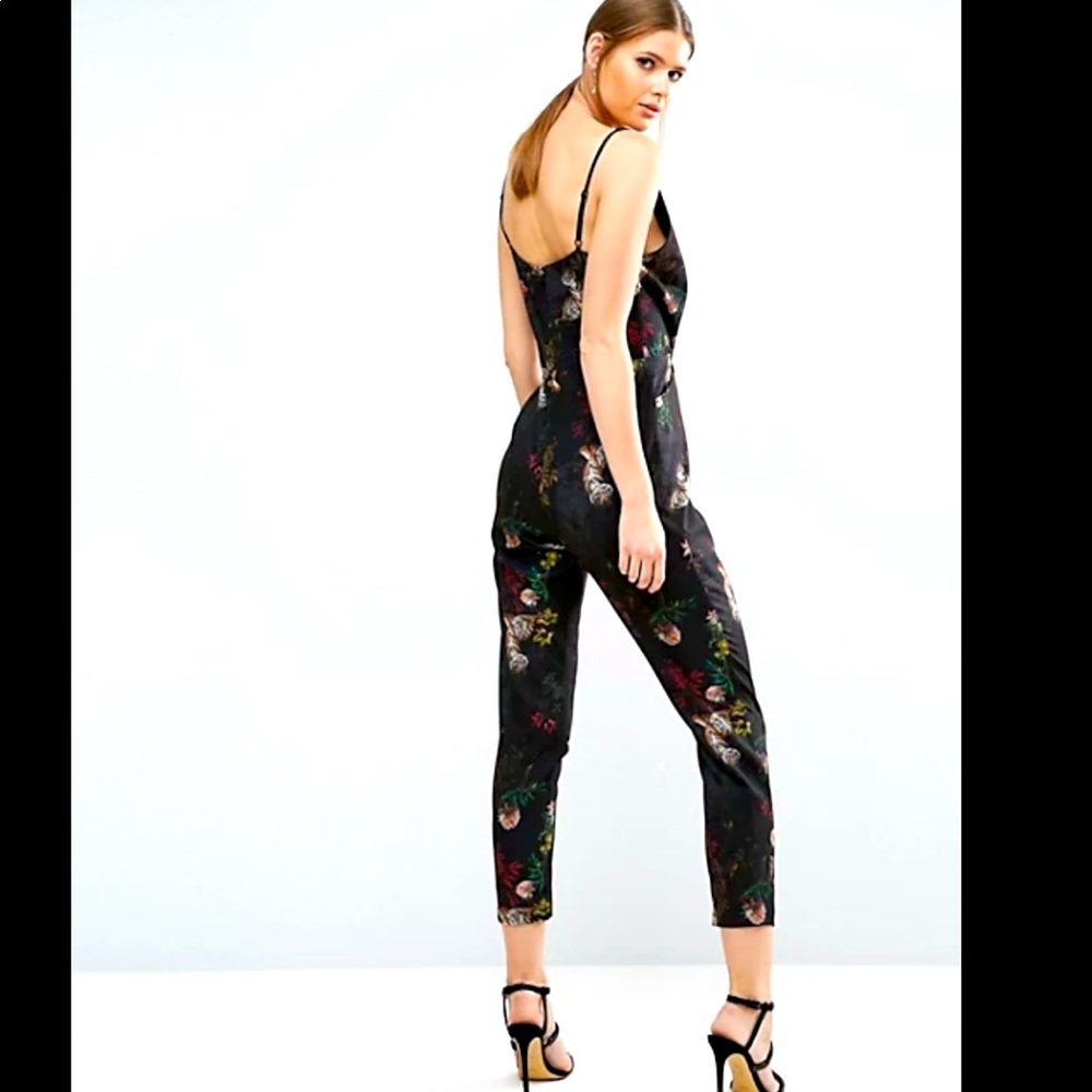 ASOS tiger floral print jumpsuit Sz 14